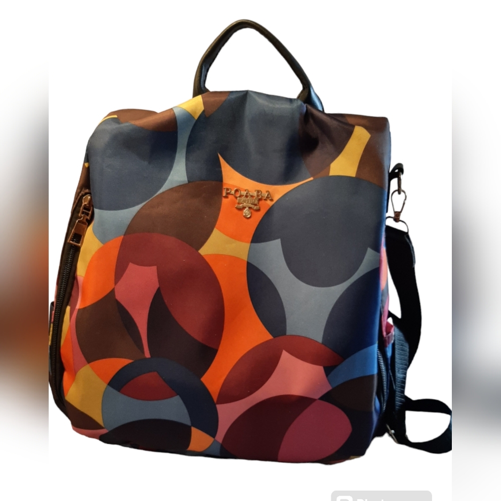 Poaba Abstract Multicolored Lightweight Backpack